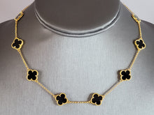 Load image into Gallery viewer, Womens Sterling Silver Gold Tone 4 Leaf Clover Necklace 9.3g E7045