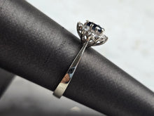 Load image into Gallery viewer, Womens Vintage Estate 14K White Gold Sapphire Diamond Ring 2.4g #E7046
