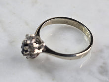Load image into Gallery viewer, Womens Vintage Estate 14K White Gold Sapphire Diamond Ring 2.4g #E7046