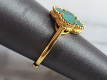 Load image into Gallery viewer, Womens Sterling Silver Malachite 4 Leaf Clover Ring 1.9g E7048