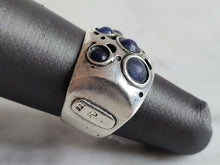 Load image into Gallery viewer, Womens Vintage Estate Sterling Silver Modernist Lapis Ring 5.9g E7049