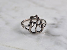 Load image into Gallery viewer, Womens Vintage Estate Sterling Silver Kitten Cat Ring 1.9g E7065