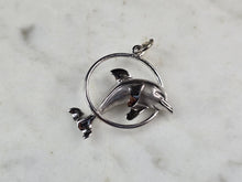 Load image into Gallery viewer, Womens Vintage Estate Sterling Silver Dolphin Pendant 1.5g E7066