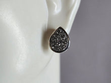 Load image into Gallery viewer, Womens Vintage Estate Sterling Silver Druzy Earrings 2.3g E7093