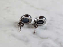 Load image into Gallery viewer, Womens Vintage Estate Sterling Silver Druzy Earrings 2.3g E7093