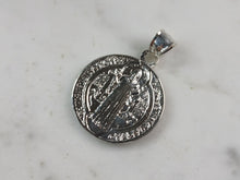 Load image into Gallery viewer, Womens Sterling Silver Religious St Benedict Cross Pendant Necklace 7.5g E7097