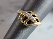 Load image into Gallery viewer, Womens Vintage Estate 14k Gold Modernist Diamond Ring 2.6g E7099