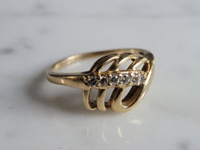 Load image into Gallery viewer, Womens Vintage Estate 14k Gold Modernist Diamond Ring 2.6g E7099