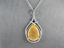 Load image into Gallery viewer, Womens Sterling Silver Modernist Calcite CZ Pendant Necklace 16.7g E7100