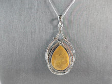 Load image into Gallery viewer, Womens Sterling Silver Modernist Calcite CZ Pendant Necklace 16.7g E7100