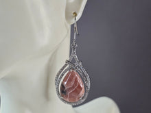 Load image into Gallery viewer, Womens Sterling Silver Rhodochrosite Earrings 12.0g E7106