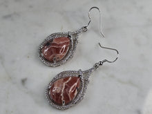 Load image into Gallery viewer, Womens Sterling Silver Rhodochrosite Earrings 12.0g E7106
