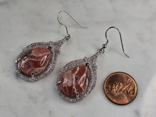 Load image into Gallery viewer, Womens Sterling Silver Rhodochrosite Earrings 12.0g E7106