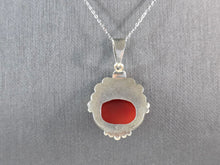 Load image into Gallery viewer, Womens Vintage Estate Sterling Silver Carnelian Pendant &amp; Necklace 8.3g E7107