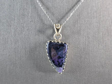 Load image into Gallery viewer, Womens Estate Sterling Silver Charoite Pendant Necklace 9.0g E7114