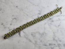 Load image into Gallery viewer, Womens Vintage Estate Sterling Silver Peridot Bracelet 37.8g E7128