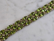 Load image into Gallery viewer, Womens Vintage Estate Sterling Silver Peridot Bracelet 37.8g E7128