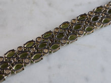 Load image into Gallery viewer, Womens Vintage Estate Sterling Silver Peridot Bracelet 37.8g E7128
