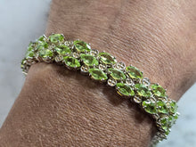 Load image into Gallery viewer, Womens Vintage Estate Sterling Silver Peridot Bracelet 37.8g E7128