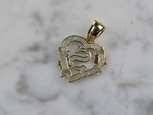Load image into Gallery viewer, Womens 10K Yellow &amp; Rose Gold Initial Letter &quot; S &quot;  Heart Pendant 0.9g E7135