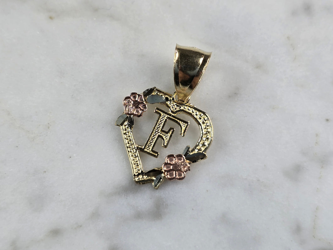 Womens 10K Yellow & Rose Gold Initial Letter 