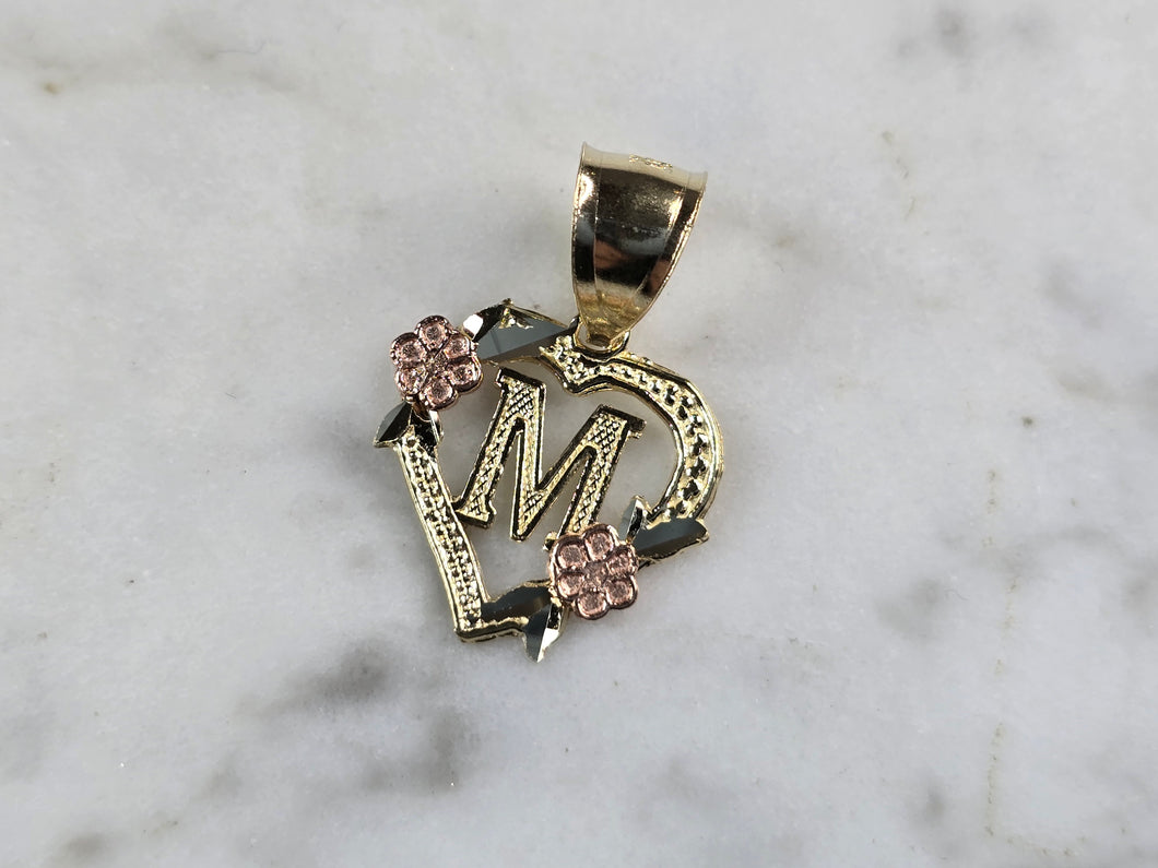 Womens 10K Yellow & Rose Gold Initial Letter 