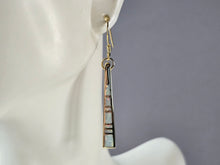 Load image into Gallery viewer, Womens Sterling Silver Gold Tone Modernist Opal Earrings 7.0g E7144