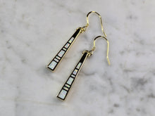 Load image into Gallery viewer, Womens Sterling Silver Gold Tone Modernist Opal Earrings 7.0g E7144