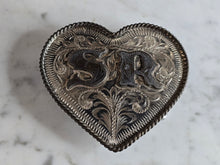 Load image into Gallery viewer, Vintage Estate Sterling Silver Southwestern Heart Belt Buckle 58.0g E7151