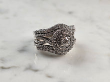 Load image into Gallery viewer, Womens Vintage Estate 14K White Gold Diamond Ring, 10.7g E7162
