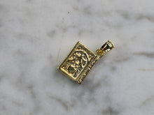 Load image into Gallery viewer, Sterling Silver Gold Tone Jewish Judaica Hebrew Torah Charm Pendant 2.3g E7167