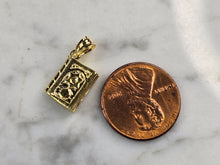 Load image into Gallery viewer, Sterling Silver Gold Tone Jewish Judaica Hebrew Torah Charm Pendant 2.3g E7167