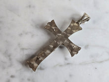 Load image into Gallery viewer, Womens Vintage Estate Sterling Silver Religious Cross Pendant 5.8g E7172