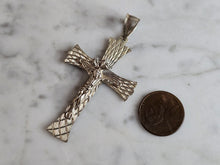 Load image into Gallery viewer, Womens Vintage Estate Sterling Silver Religious Cross Pendant 5.8g E7172