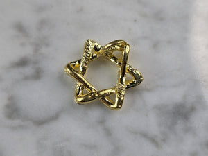 Sterling Silver Gold Tone Star of David Modernist Pendant 2.4g E7173