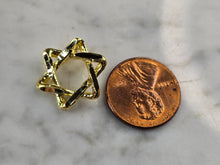 Load image into Gallery viewer, Sterling Silver Gold Tone Star of David Modernist Pendant 2.4g E7173