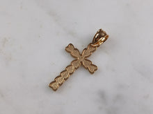Load image into Gallery viewer, Womens Sterling Silver Gold Tone Religious Cross Pendant Necklace 2.2g E7176