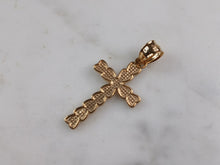 Load image into Gallery viewer, Womens Sterling Silver Gold Tone Religious Cross Pendant Necklace 2.2g E7176