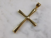 Load image into Gallery viewer, Womens Sterling Silver Gold Tone Religious Cross Pendant Necklace 6.9g E7177