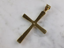 Load image into Gallery viewer, Womens Sterling Silver Gold Tone Religious Cross Pendant Necklace 6.9g E7177