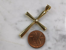 Load image into Gallery viewer, Womens Sterling Silver Gold Tone Religious Cross Pendant Necklace 6.9g E7177
