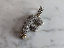 Load image into Gallery viewer, Womens Vintage Estate Sterling Silver CZ Letter "F" Pendant 7.4g E7178