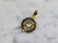 Load image into Gallery viewer, Sterling Silver Gold Tone Jewish Judaica Star of David Pendant, 1.0g E7179