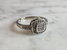 Load image into Gallery viewer, Womens Estate 14K White Gold Diamond Cluster Ring 3.9g E7188