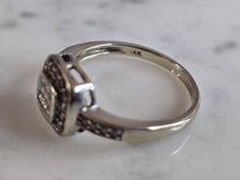 Load image into Gallery viewer, Womens Estate 14K White Gold Diamond Cluster Ring 3.9g E7188