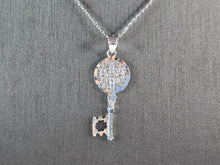 Load image into Gallery viewer, Womens Sterling Silver Religious Saint Benedict Key Pendant Necklace 3.3g E7190
