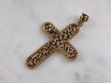 Load image into Gallery viewer, Womens Sterling Silver Gold Tone Religious Cross Pendant Necklace 5.0g E7191