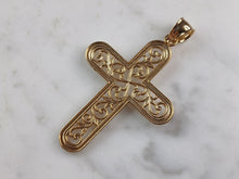 Load image into Gallery viewer, Womens Sterling Silver Gold Tone Religious Cross Pendant Necklace 5.0g E7191