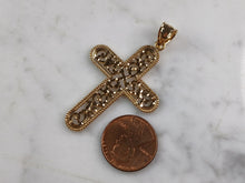 Load image into Gallery viewer, Womens Sterling Silver Gold Tone Religious Cross Pendant Necklace 5.0g E7191