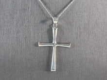 Load image into Gallery viewer, Womens Sterling Silver Religious Cross Pendant Necklace 7.5g E7192